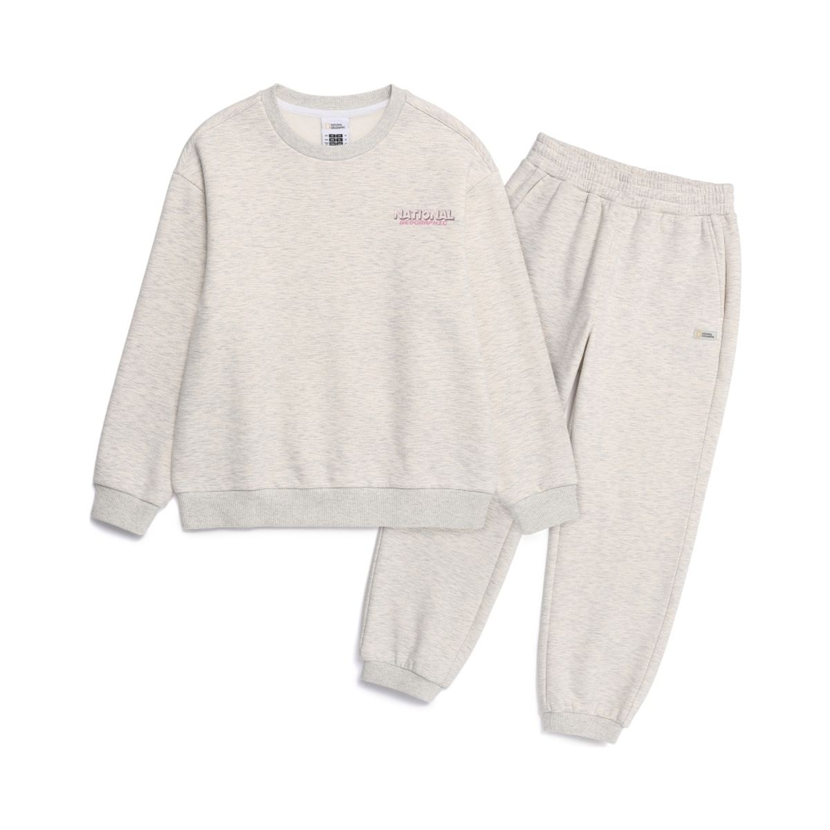 내셔널지오그래픽 키즈(NATIONAL GEOGRAPHIC KIDS) K264UPB910 기모 맨투맨 상하 SET OATMEAL