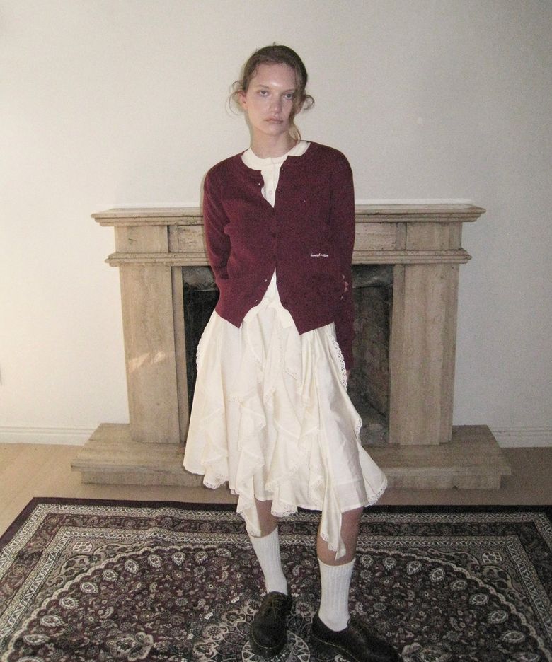Post round cardigan - Grape