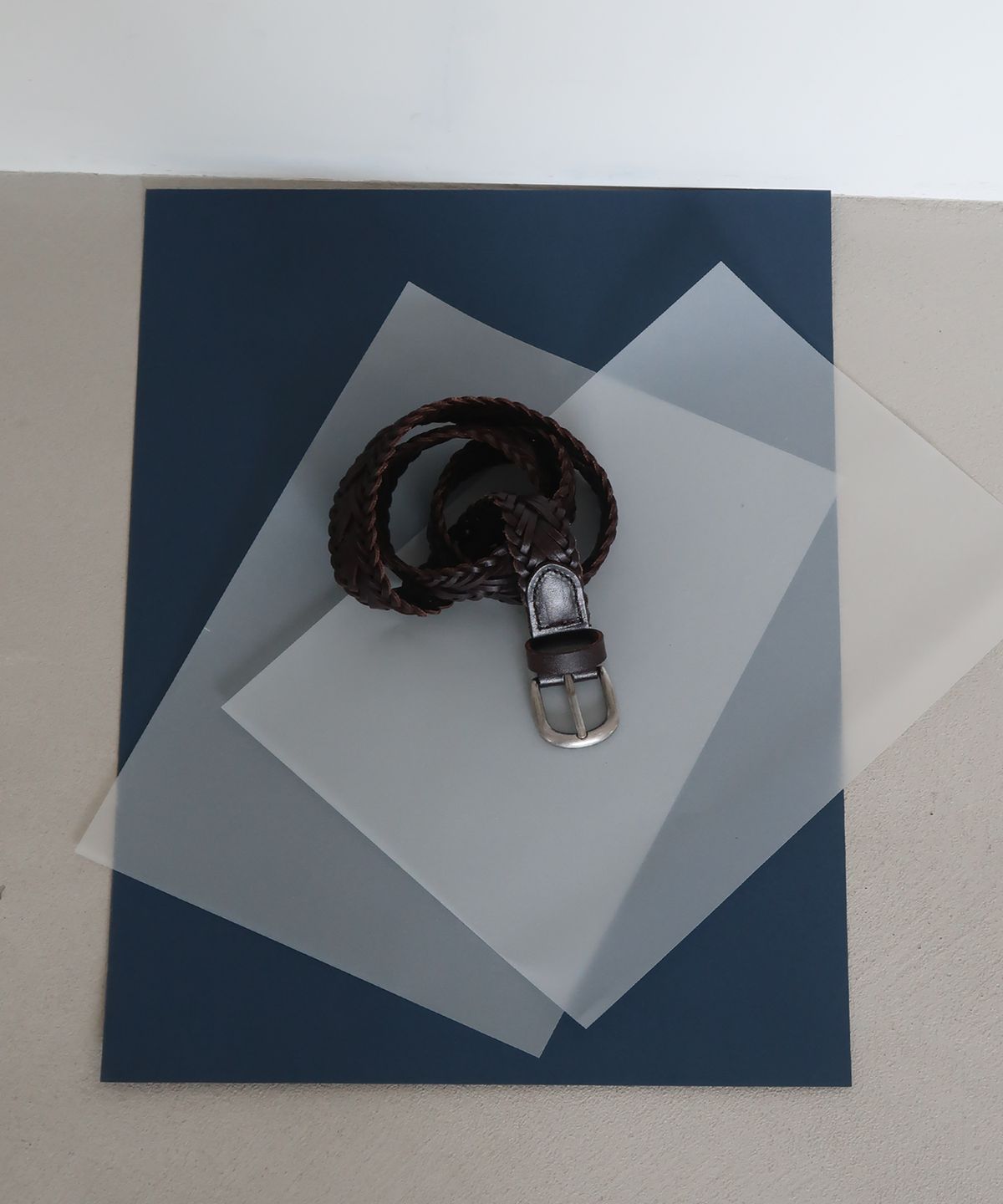 포에토(FOETO) Twisted weave belt - brown