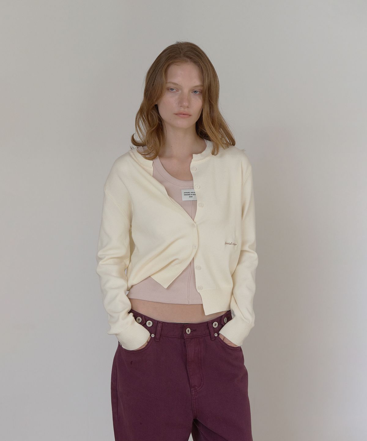 어패럴아카이브(APPAREL ARCHIVE) Post round cardigan - Ivory