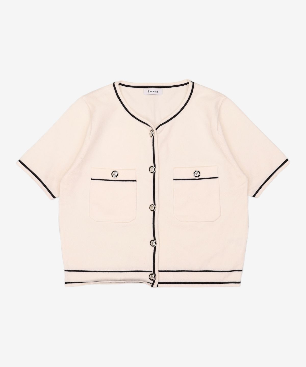 룩캐스트(LOOKAST) 아이보리 리즈 라인 니트 가디건 / IVORY LIZ LINE KNIT CARDIGAN S