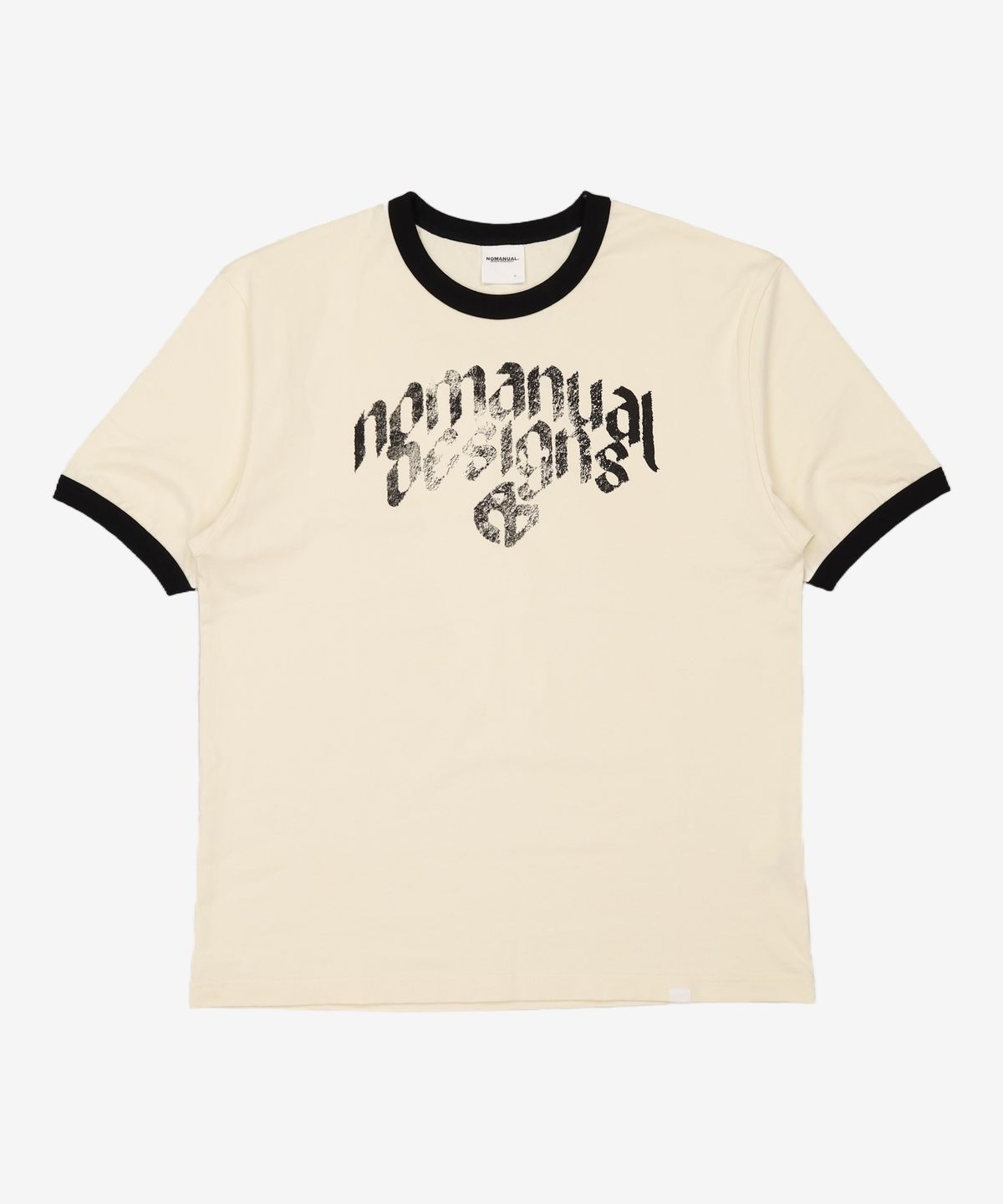 노매뉴얼(NOMANUAL) N.D RINGER T-SHIRT - CREAM XL
