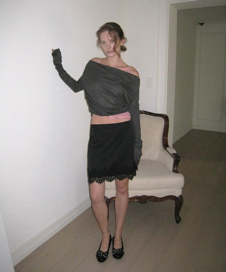 Livia lace satin mini skirt - Black
