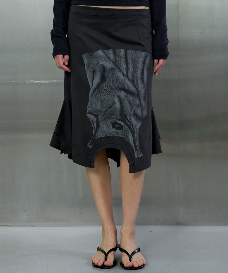 UPSIDE-DOWN T-SHIRT SKIRT - CHARCOAL