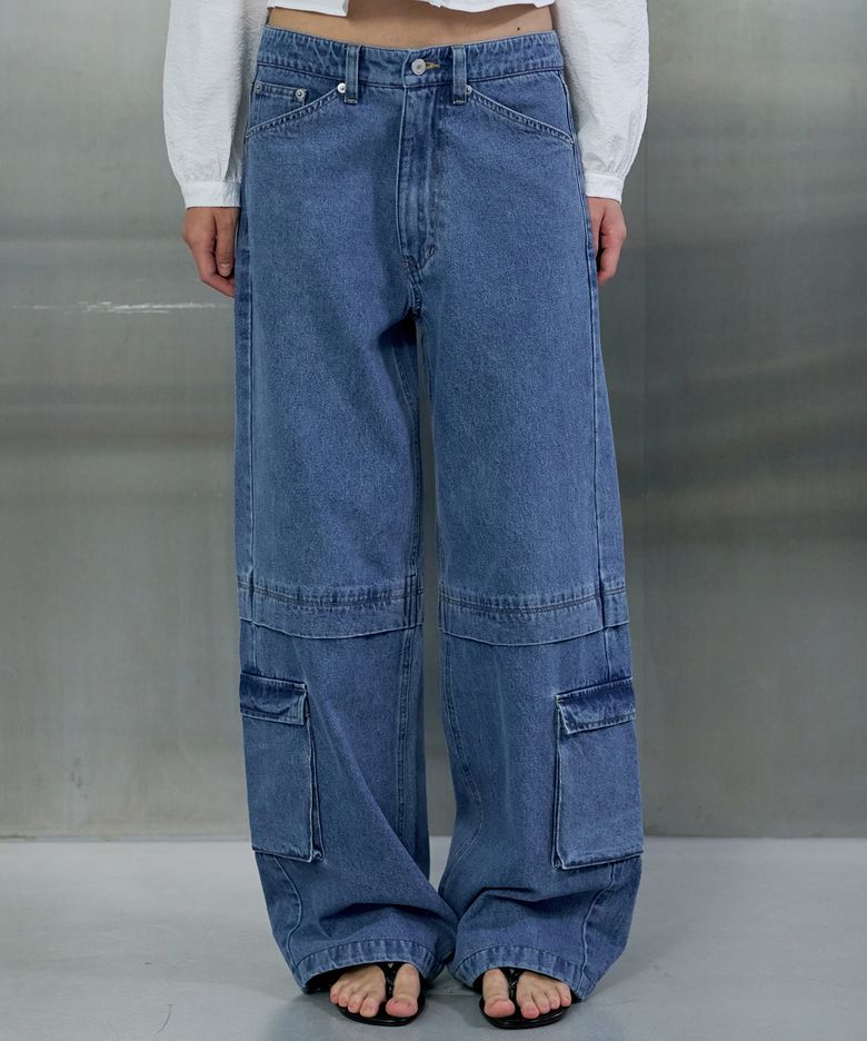 ALEXA CARGO DENIM - ICE BLUE