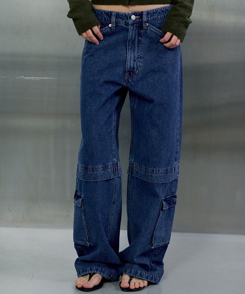 ALEXA CARGO DENIM - BLUE