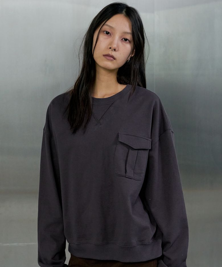 POCKET SWEAT SHIRT - CHARCOAL