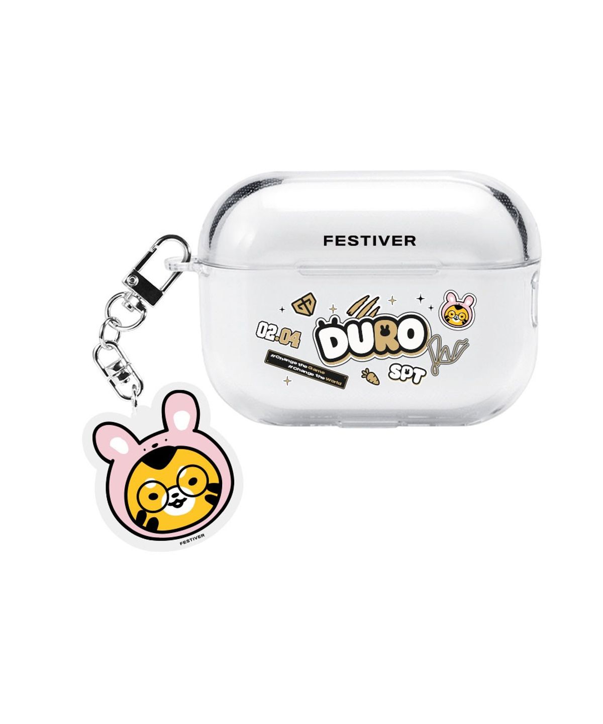 페스티버(FESTIVER) [2종구성] 젠지 듀로 에어팟 투명 케이스 + 아크릴 키링