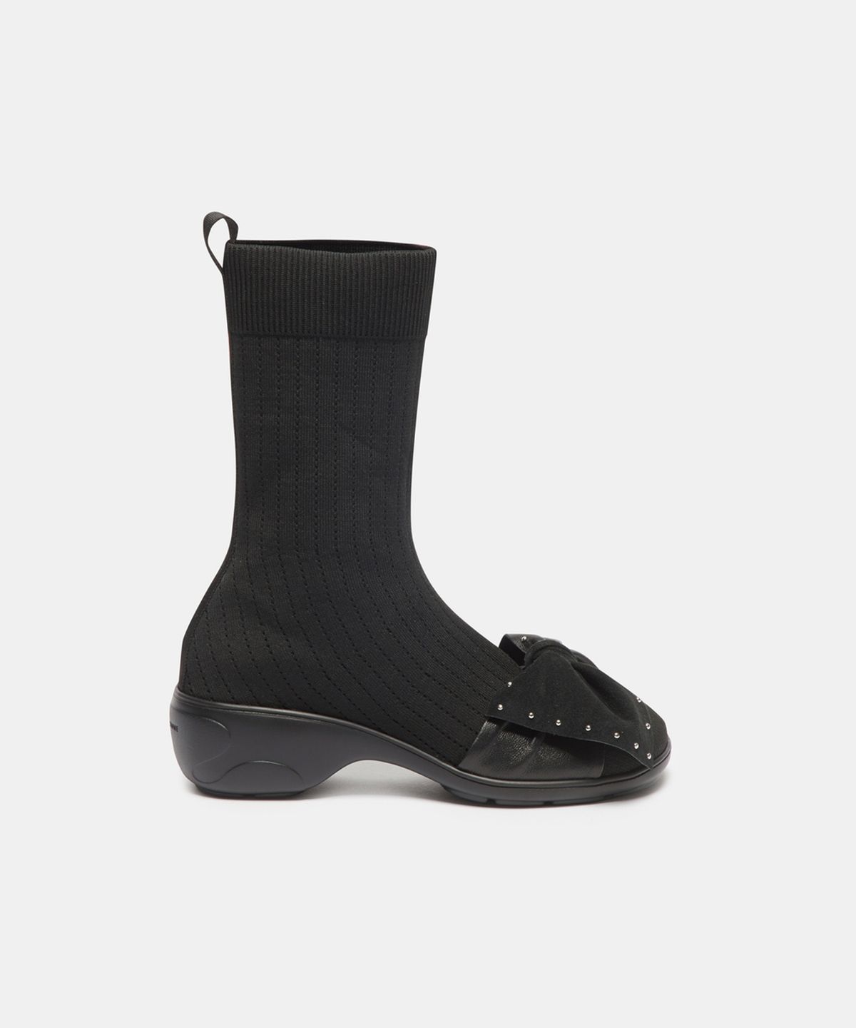 슈콤마보니(SUECOMMA BONNIE) Ribbon sock boots(black)_DG3CW26517BLK