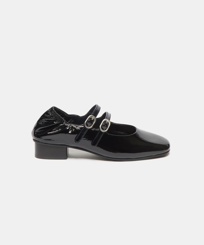 Shirred maryjane flats(black)_DG1DA26503BLK