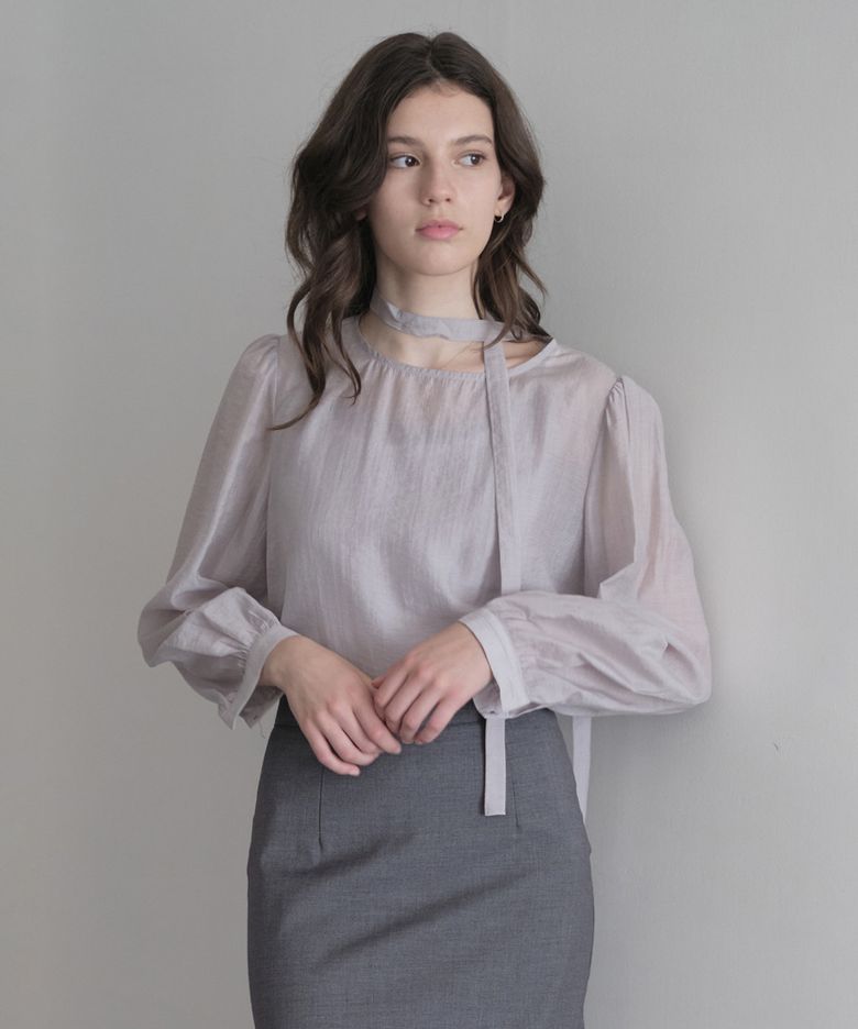 even round blouse (grey)