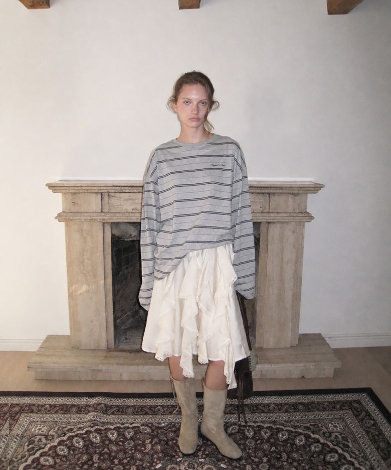 Rove stripe long sleeve tee - Gray