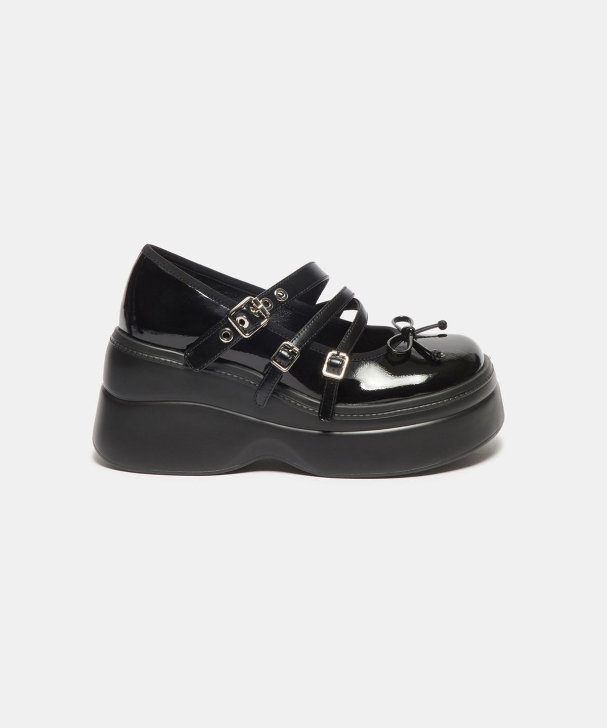 슈콤마보니(SUECOMMA BONNIE) Triple strap mary jane flats(black)_DG1DA26507BLK