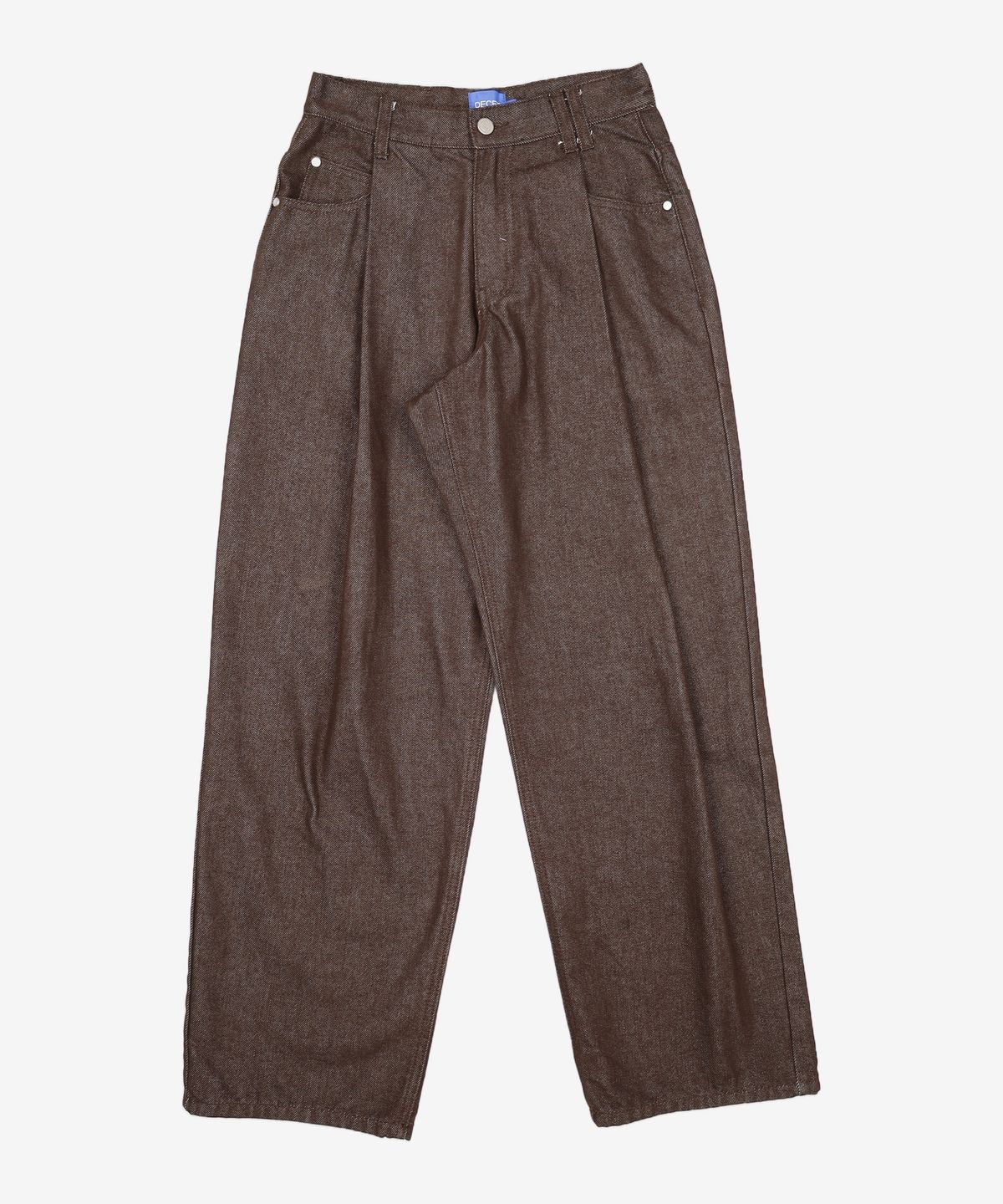 데케트(DECET) Deep Pleats Wide Jeans DCPT030CPBrown 26