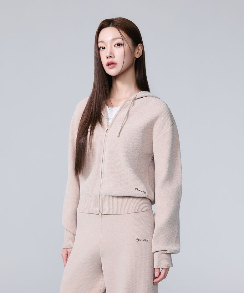 여성 후드 풀집업 스웨터 (BEIGE2)