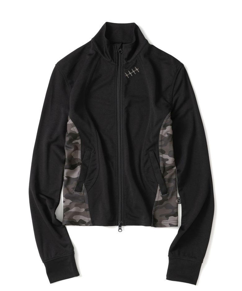 W Camo Panel Jersey Jacket - Black