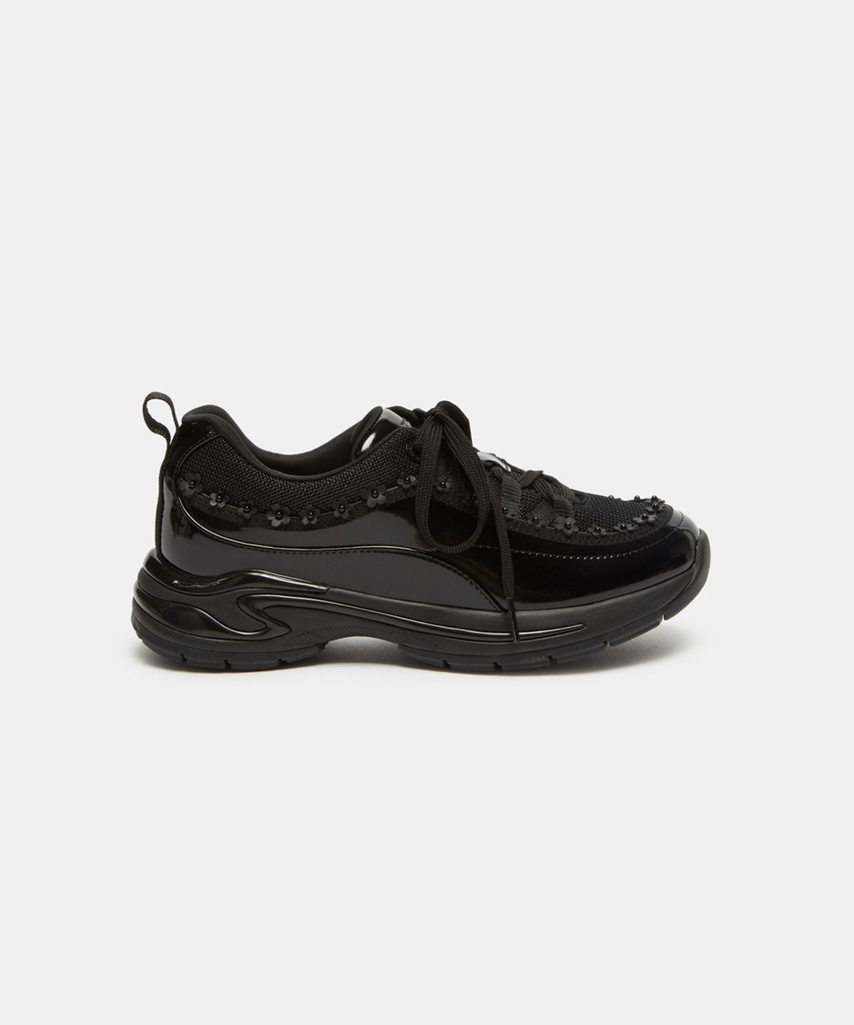 슈콤마보니(SUECOMMA BONNIE) Floral lace-up sneakers(black)_DG4DA26508BLK