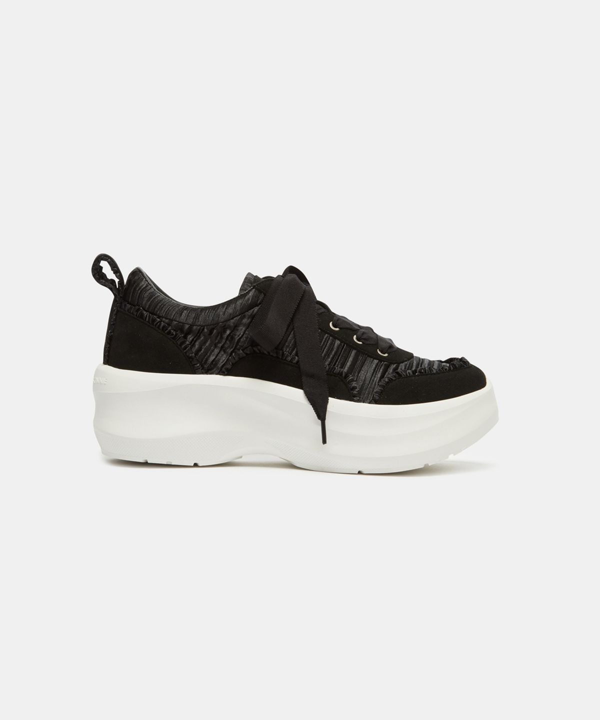슈콤마보니(SUECOMMA BONNIE) Shirring platform sneakers(black)_DG4DA26523BLK