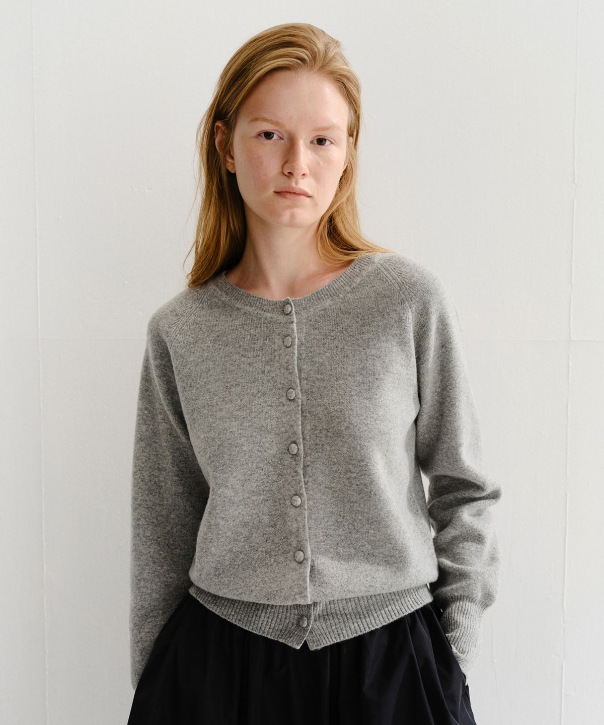 이아(EAAH) MIA CASHMERE KNIT CARDIGAN (SNOW GREY)