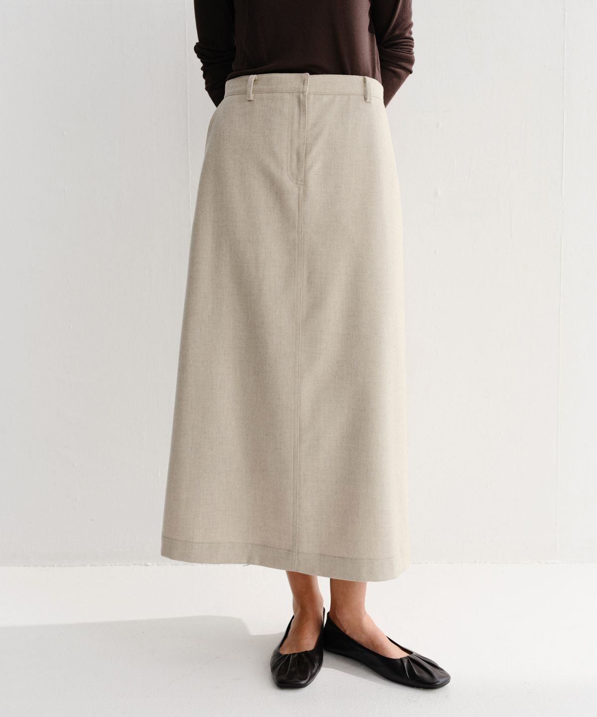이아(EAAH) LOE MAXI SKIRT (OATMEAL)