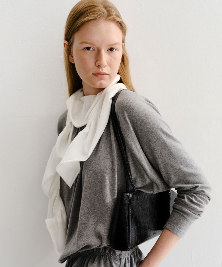 HEY CASHMERE SHIRRING MUFFLER (IVORY)