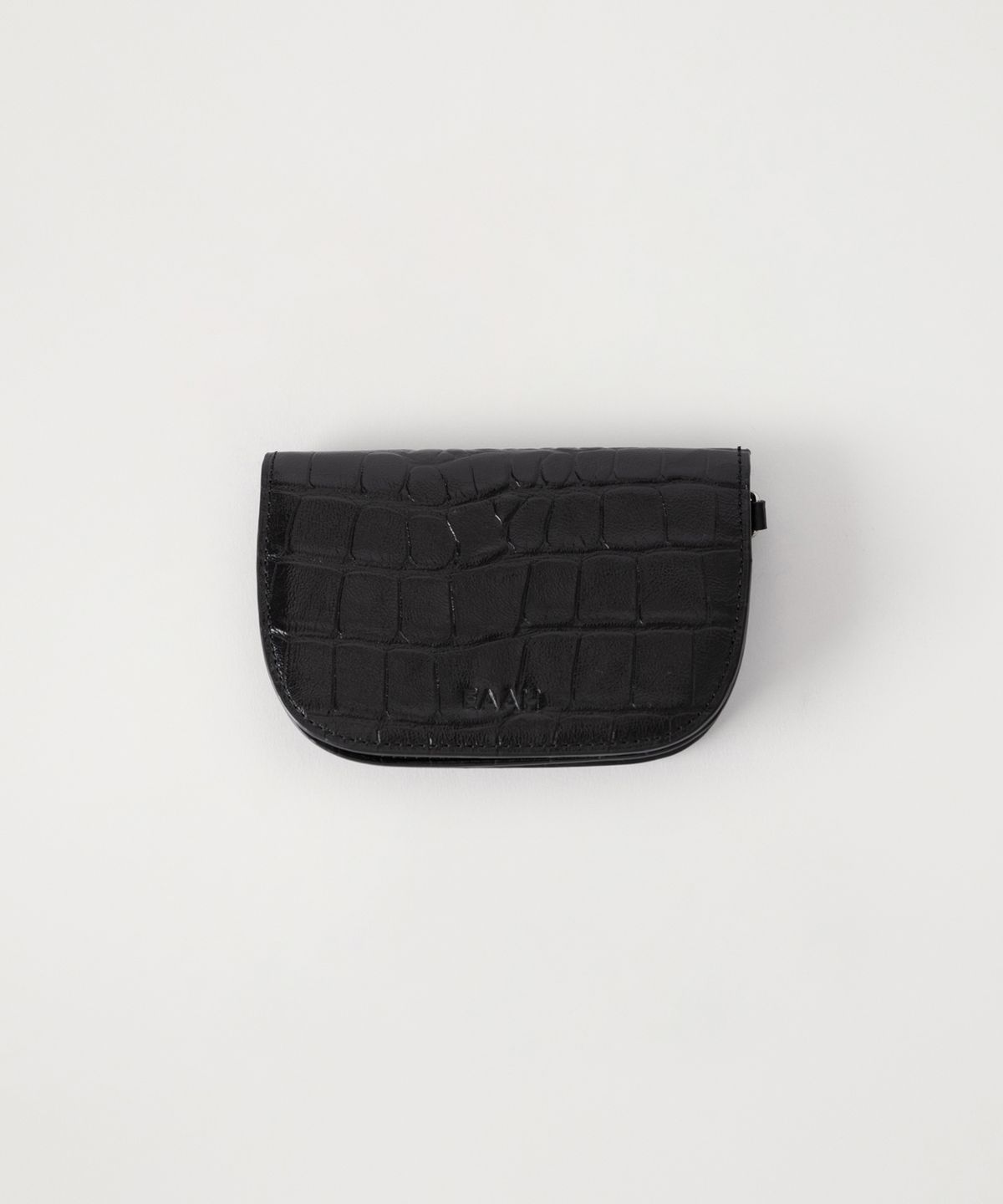 이아(EAAH) COVY LEATHER WALLET (CROC BLACK)