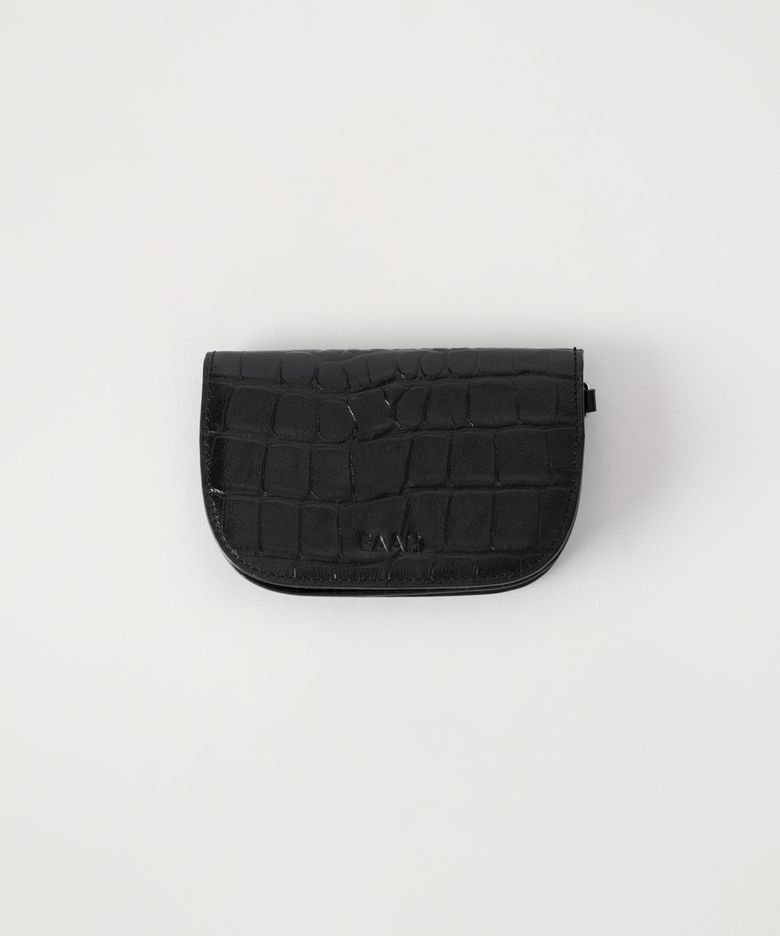 COVY LEATHER WALLET (CROC BLACK)