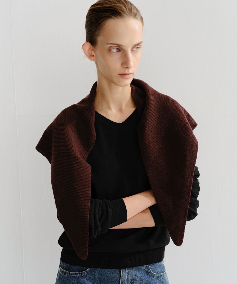 ROY CASHMERE KNIT SCARF (BURGUNDY)