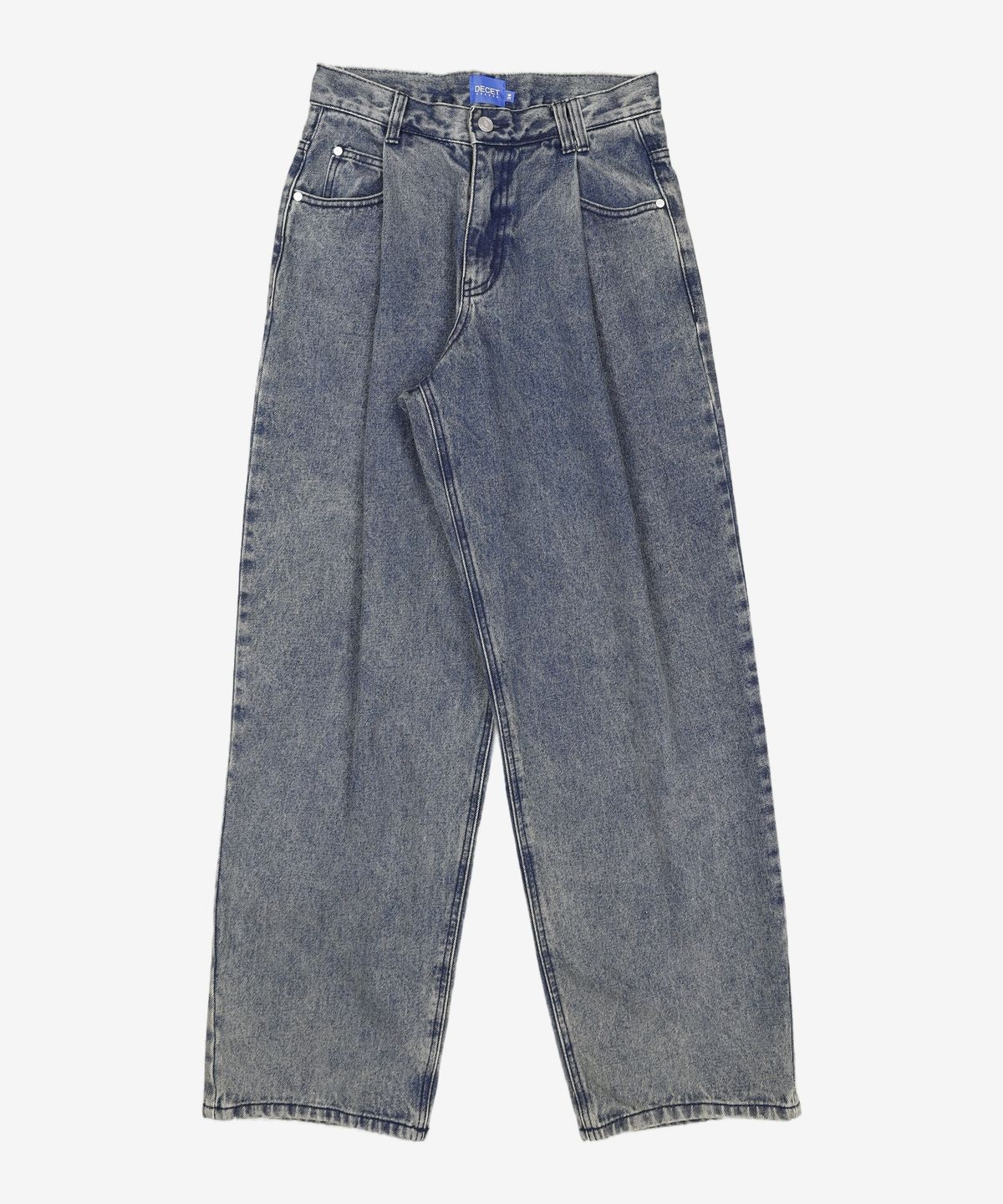 데케트(DECET) Deep Pleats Wide Jeans DCPT030Blue 26