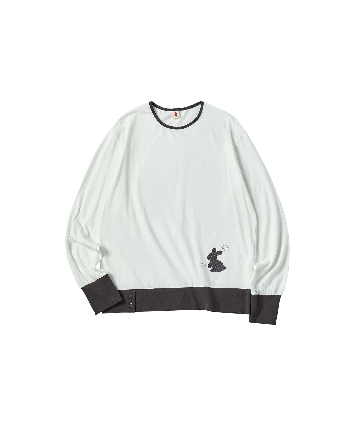 꼬모니노즈(COMONINOZ) W RABBIT PATCH T-SHIRT [IVORY]