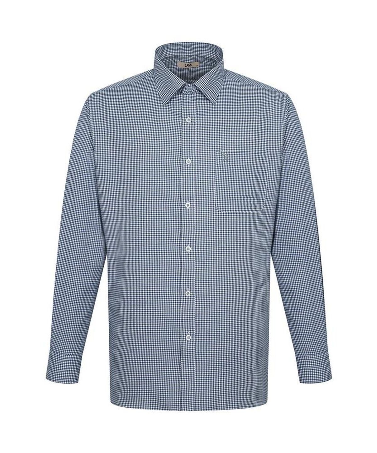 닥스셔츠(DAKS SHIRTS) 이지케어 레이온혼방 스몰체크 셔츠 레귤러핏 블루_DMA3SHDL123B1