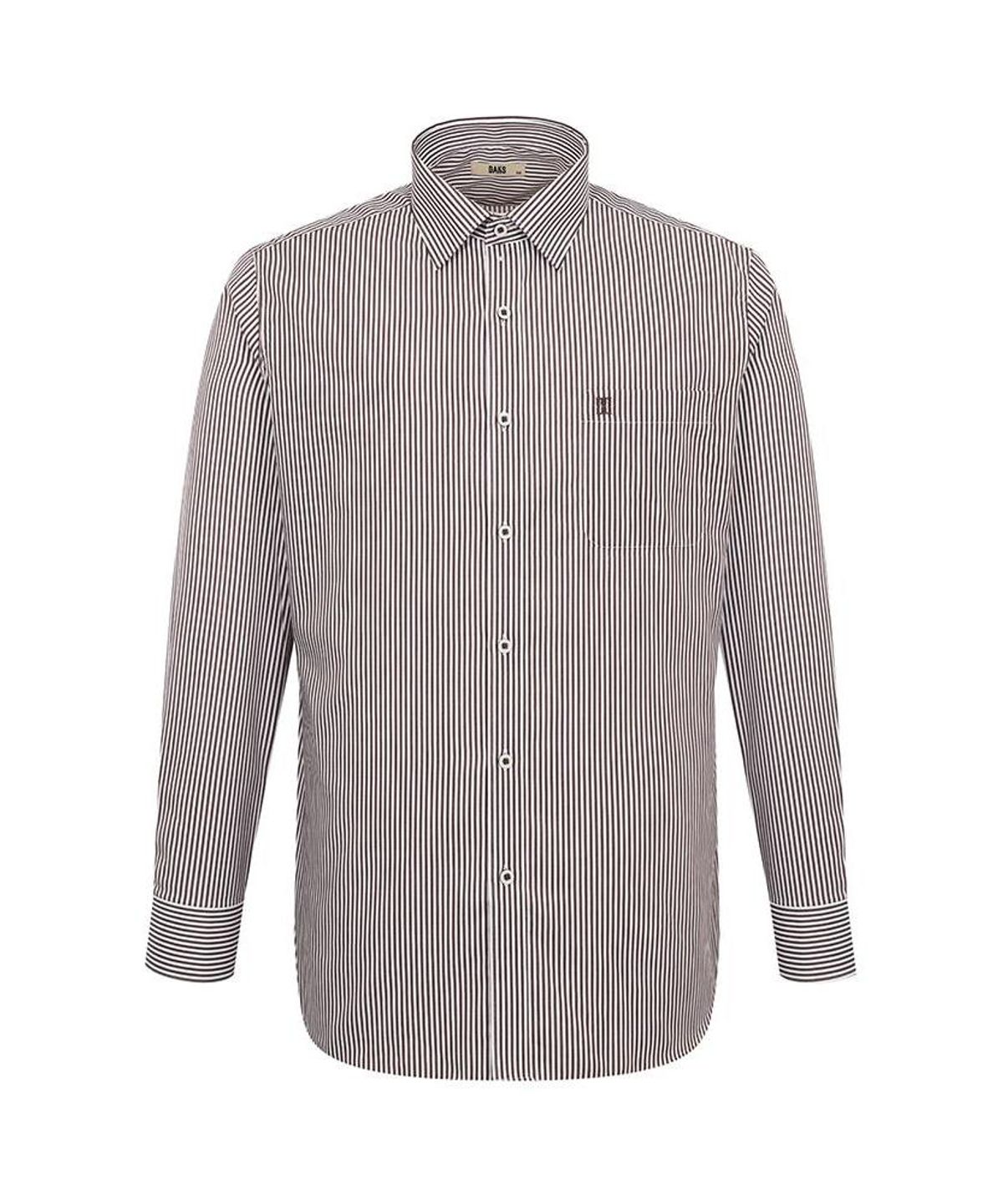 닥스셔츠(DAKS SHIRTS) 이지케어 면혼방 스트라이프 셔츠 레귤러핏 브라운_DMA3SHDL120W1