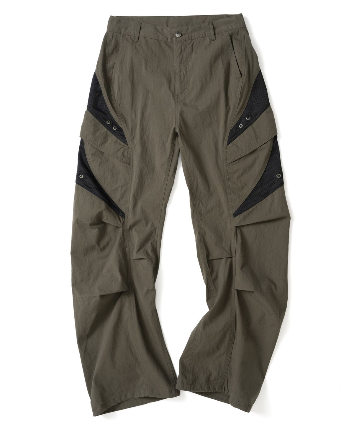 낫포너드(NOT4NERD) Mesh Panel Stairs Cargo Pants - Khaki