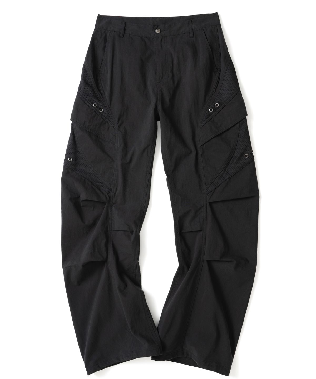 낫포너드(NOT4NERD) Mesh Panel Stairs Cargo Pants - Black