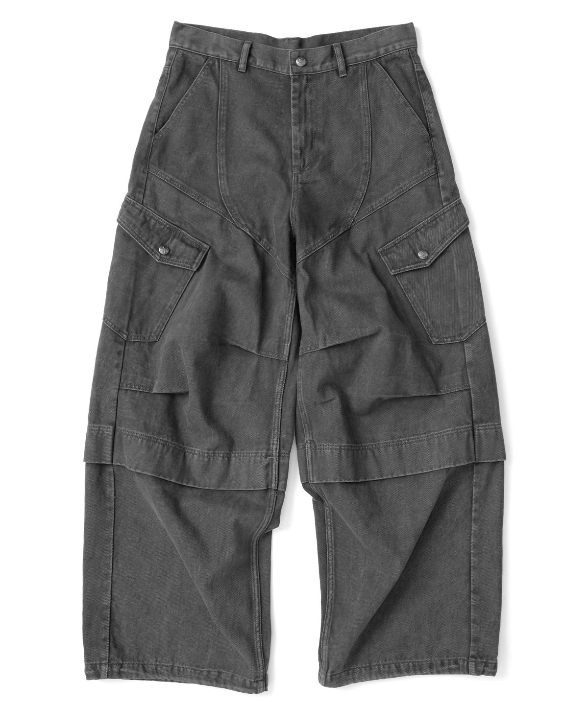 낫포너드(NOT4NERD) Panel Dart Washed Twill Cargo Pants - Charcoal