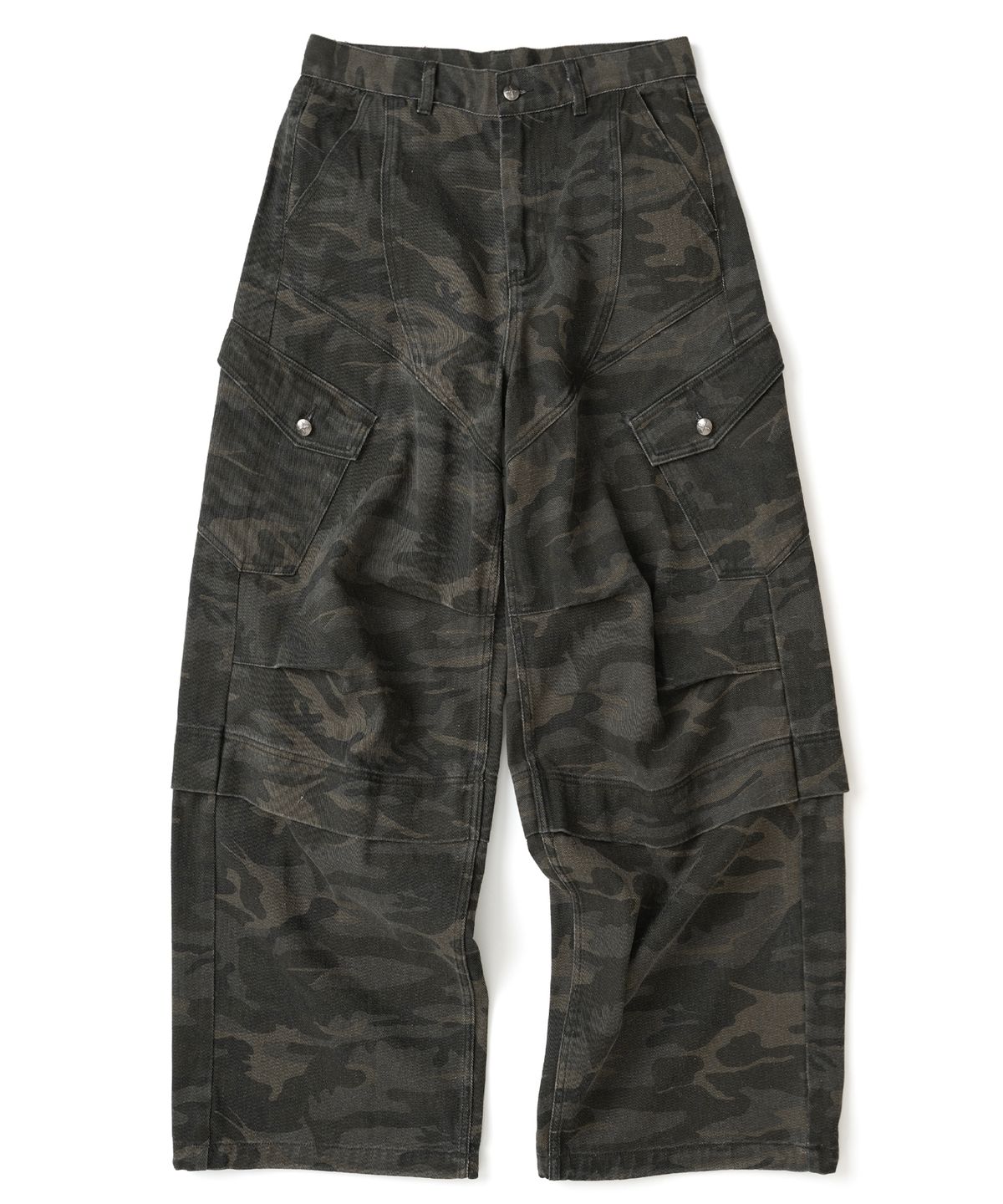 낫포너드(NOT4NERD) Panel Dart Washed Twill Cargo Pants - Black