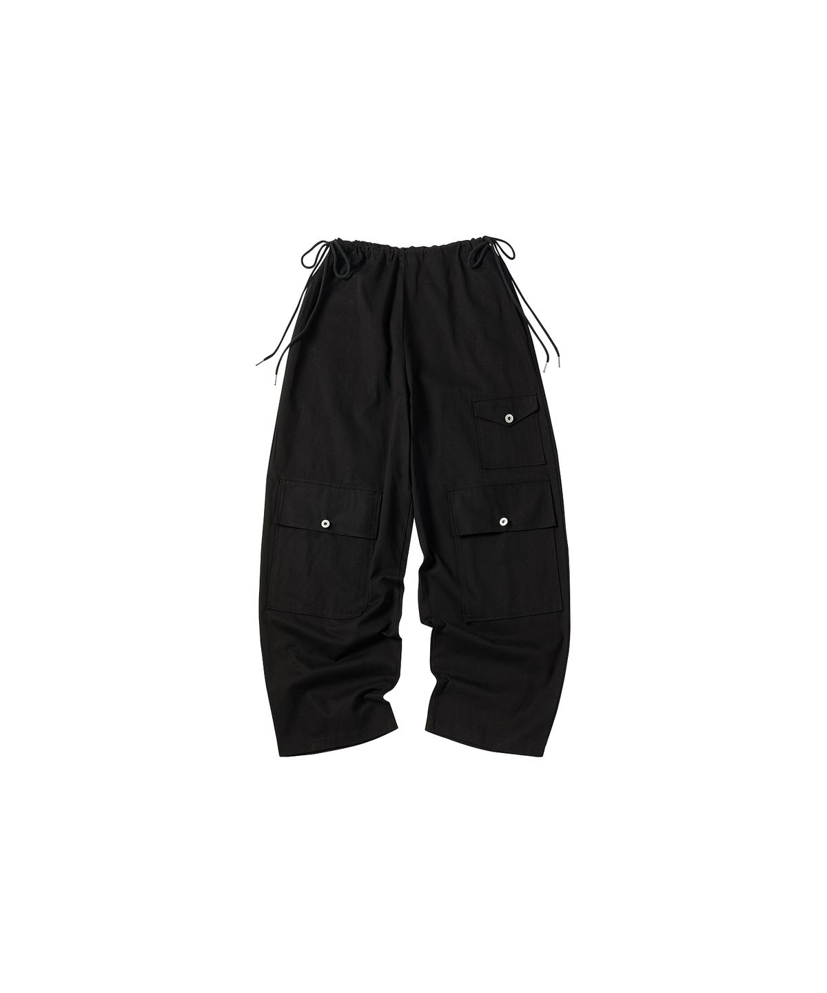 꼬모니노즈(COMONINOZ) W SIDE STRING PANTS [BLACK]