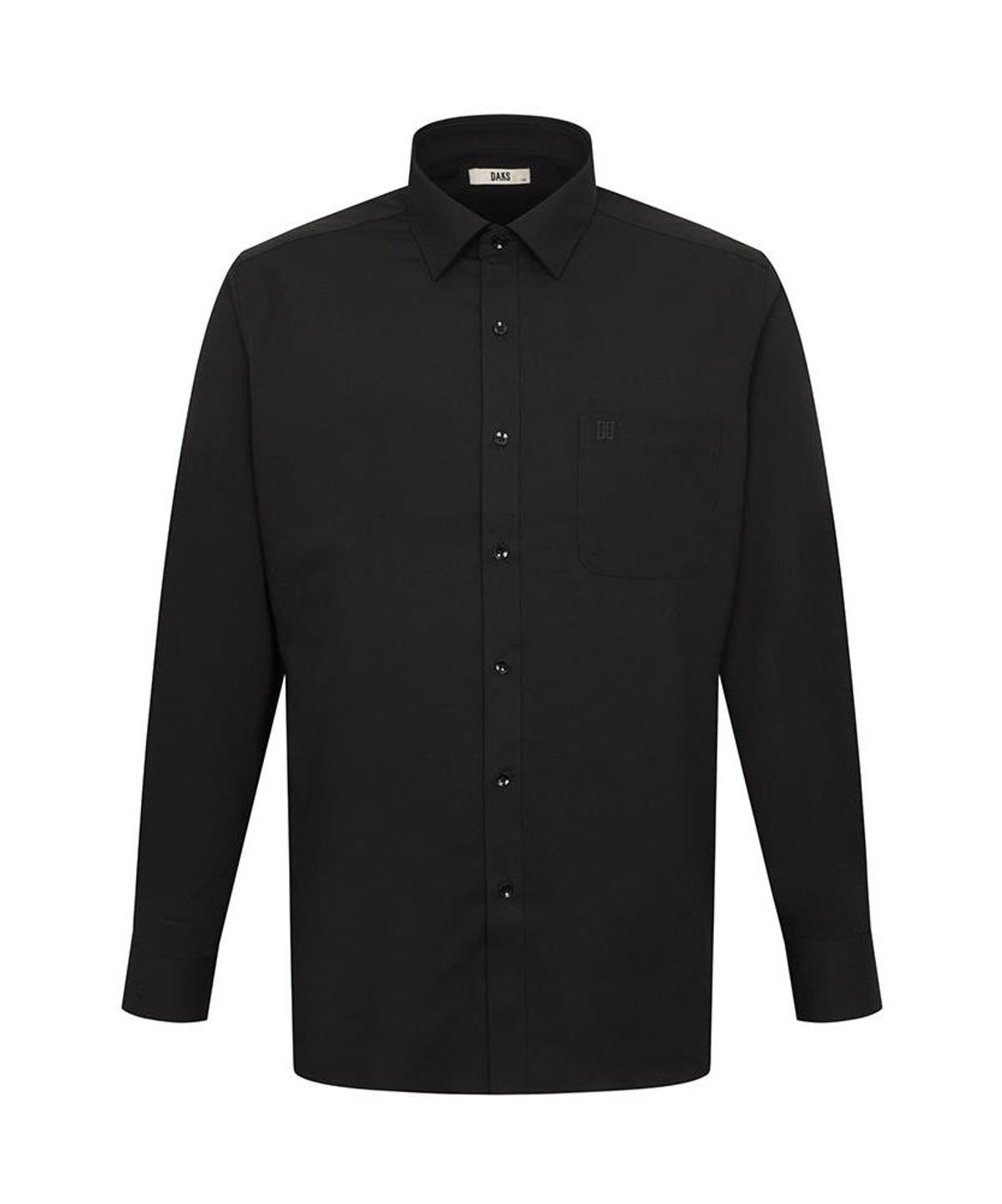 닥스셔츠(DAKS SHIRTS) 노케어 레이온혼방 솔리드 셔츠 레귤러핏 블랙_DMA3SHDL102K1