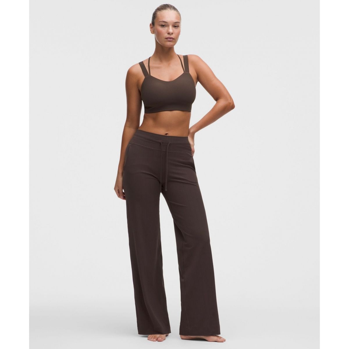 룰루레몬(LULULEMON) 그루브 하이라이즈 믹스드 립 와이드 레그 팬츠 *레귤러  MAMU