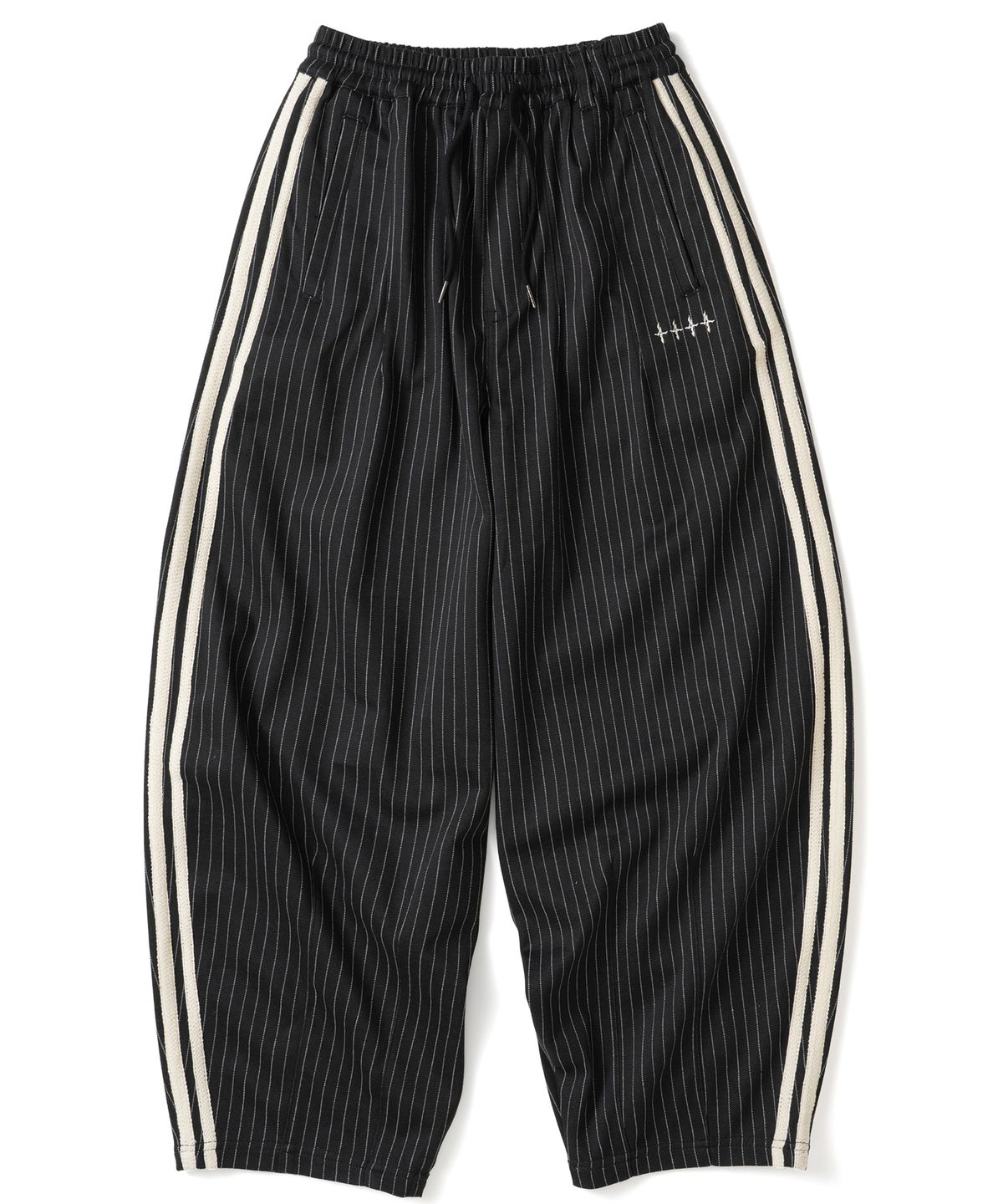 낫포너드(NOT4NERD) Stripe Balloon Track Pants - Black