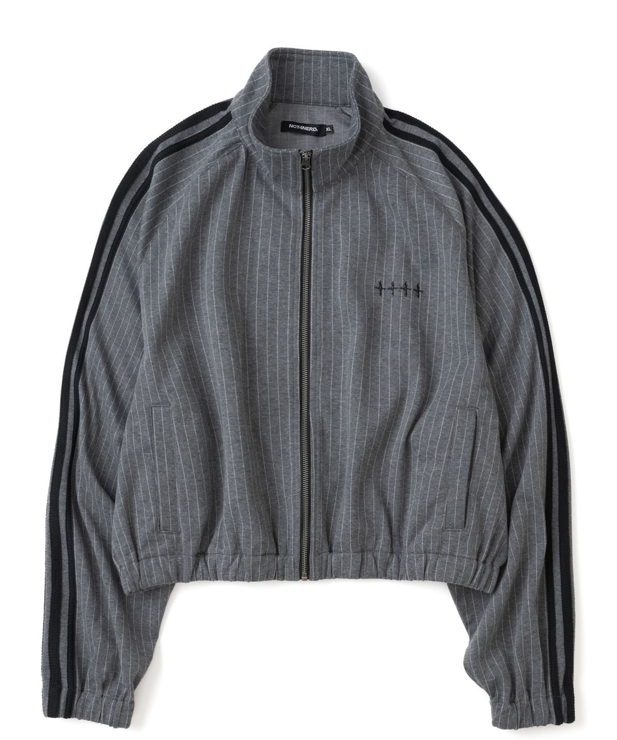 낫포너드(NOT4NERD) Pin Stripe Side Tape Raglan Track Jacket - Grey