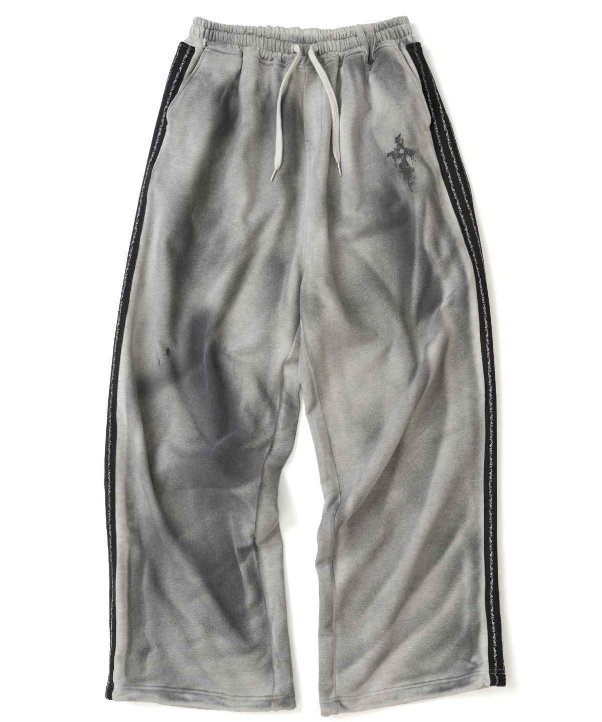 낫포너드(NOT4NERD) Dirty Washed Thorns Line Track Pants - Light Grey