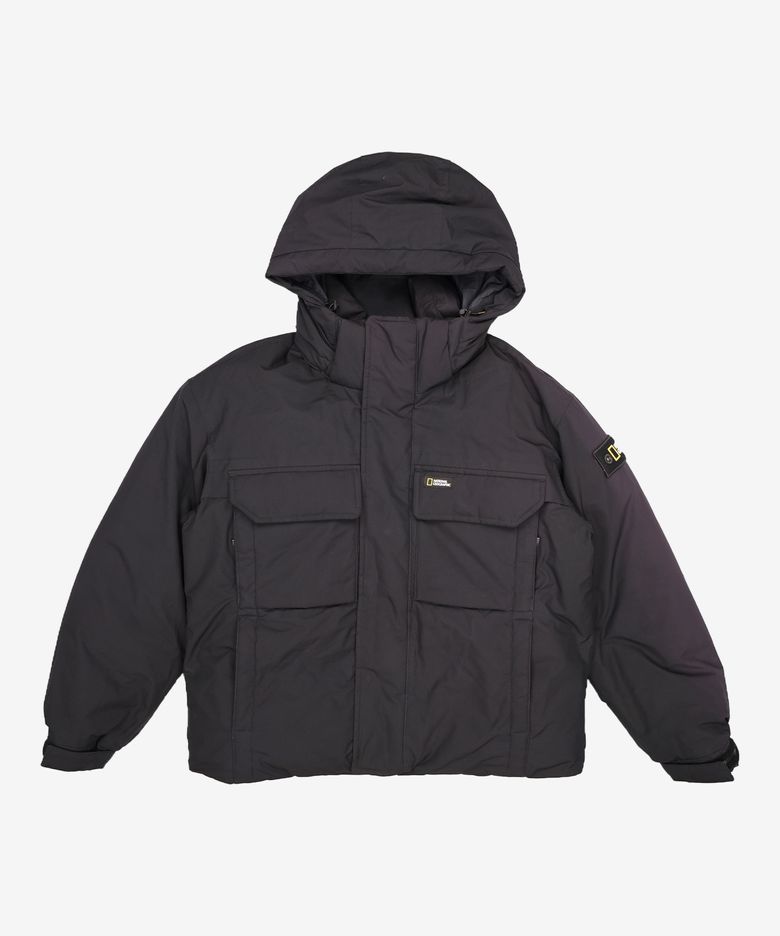 N234UDW901 듀공 후드 숏기장 가슴포켓 덕 다운 점퍼 CARBON BLACK XS