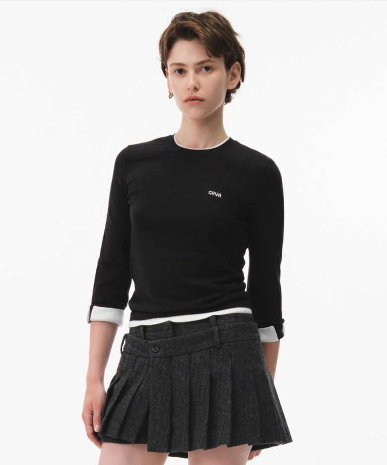 WILSEY LAYERED KNIT (BLACK)