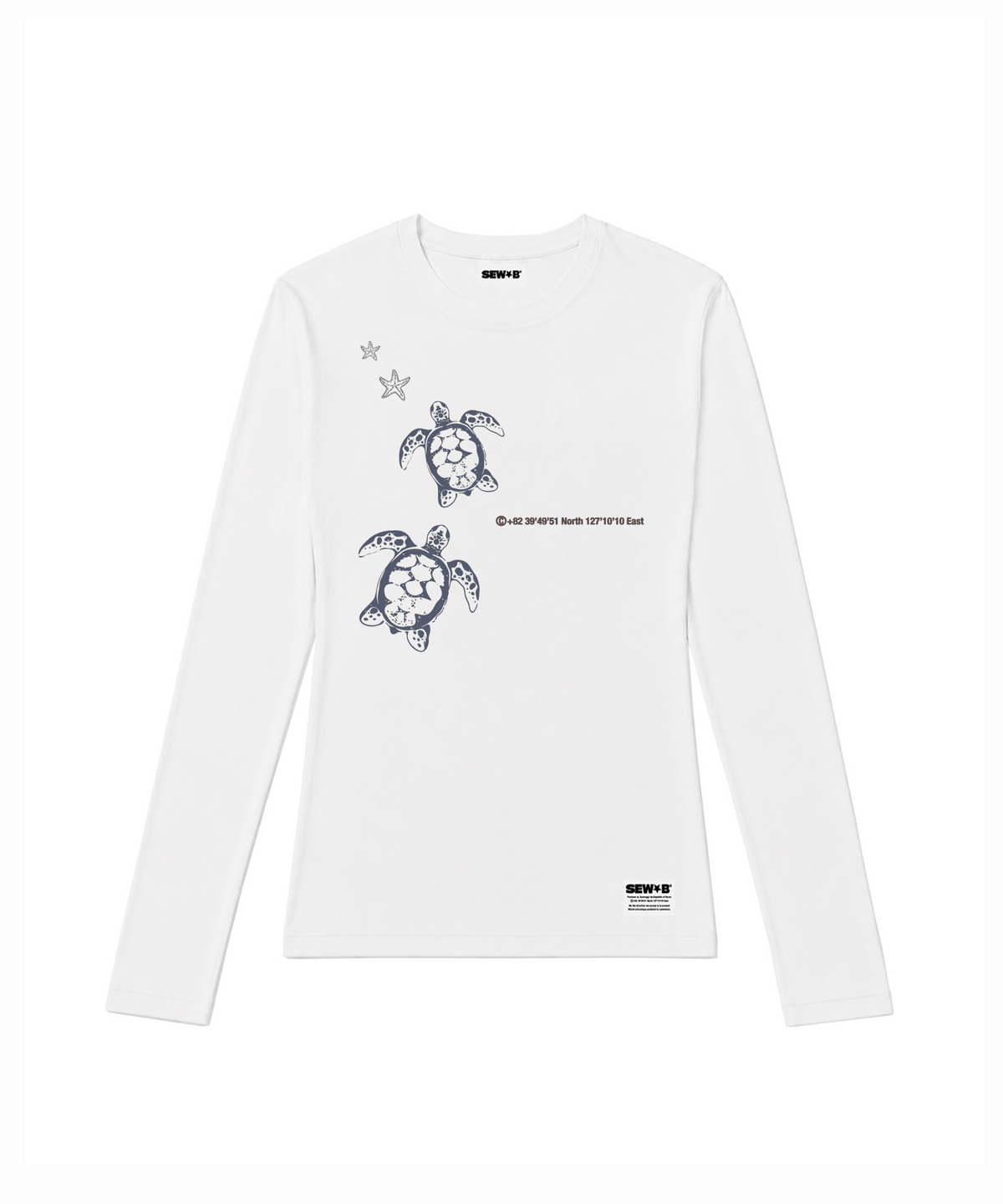 쏘비(SEW-B) 세미크롭 turtlesPB 긴팔티 [화이트]
