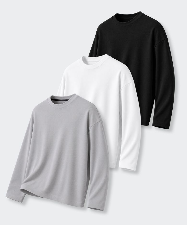 [2PACK] 크로플 오버핏 롱슬리브_3color
