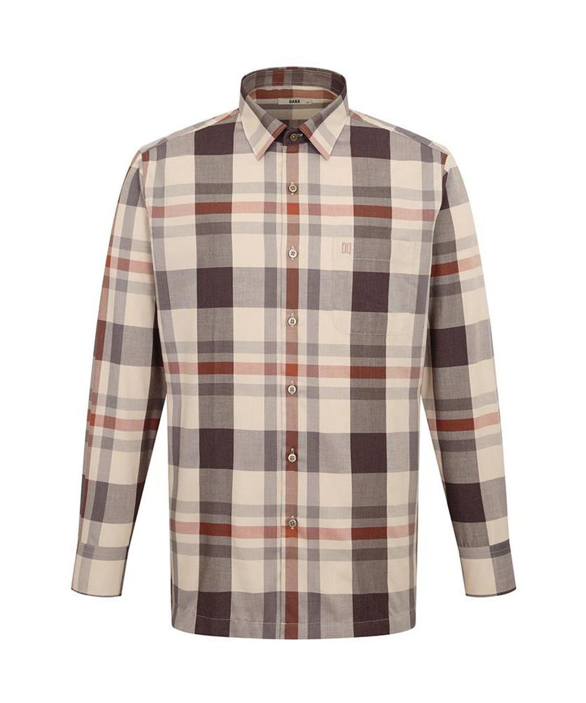 닥스셔츠(DAKS SHIRTS) 면혼방 체크 셔츠 레귤러핏 베이지_DMA3SHCL130I1