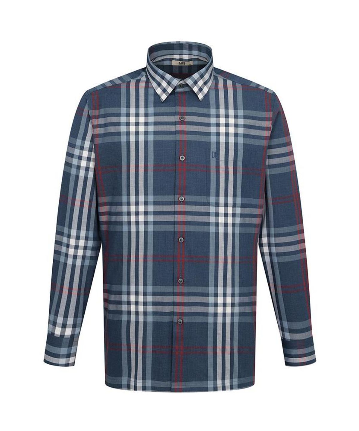 닥스셔츠(DAKS SHIRTS) 면혼방 체크 셔츠 레귤러핏 네이비_DMA3SHCL131N1