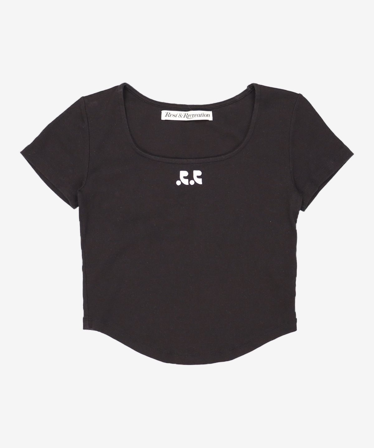 레스트앤레크레이션(REST&RECREATION) RR SQUARE NECK TOP - BLACK FREE