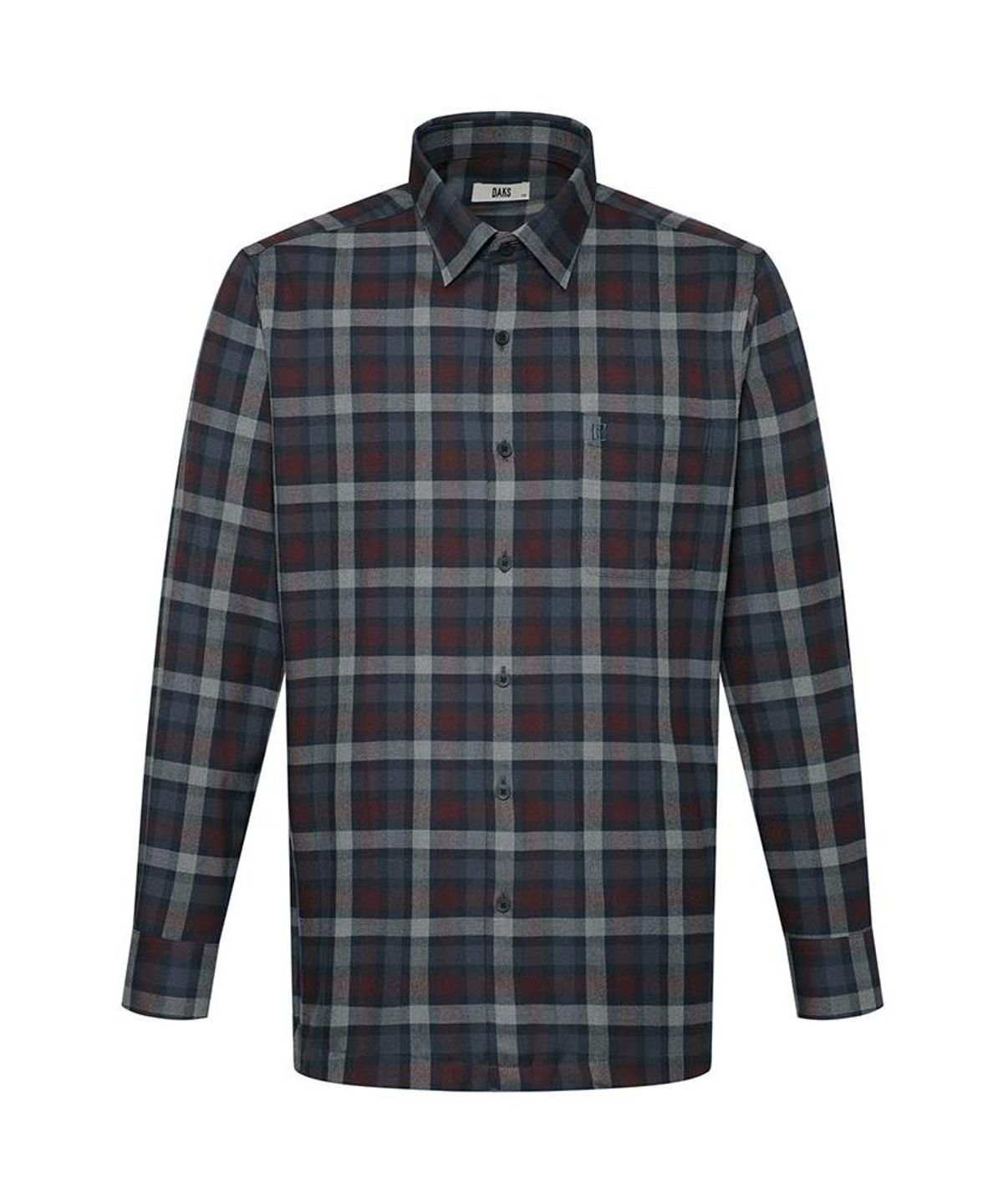 닥스셔츠(DAKS SHIRTS) 이지케어 폴리혼방 체크셔츠 레귤러핏 그레이_DLW2SHCL423G1